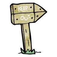cartoon keep out sign N5