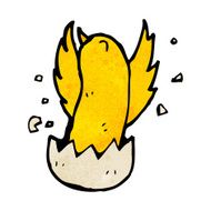 cartoon bird hatching from egg N4