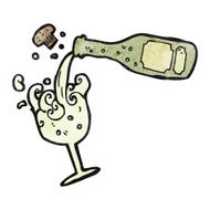 cartoon pouring champagne N2