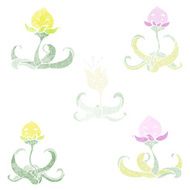 watercolour flower cartoon characters
