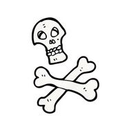 spooky skull and crossbones symbol cartoon N3
