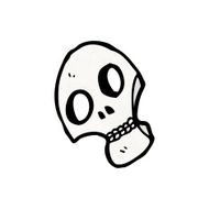 spooky skull symbol cartoon N16
