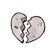 cartoon cracked stone heart N2