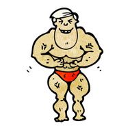 cartoon body builder man N4