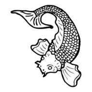 black and white japanese fish tattoo N3