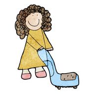 child's drawing of a woman cleaning N2