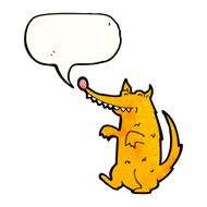 cartoon scruffy dog with speech bubble N2