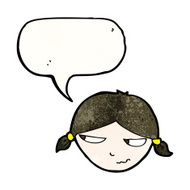 cartoon annoyed woman with speech bubble N219