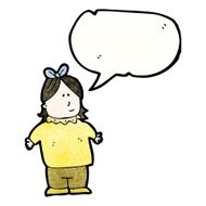 cartoon fat girl with speech bubble N2