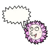 cartoon flower with face N33