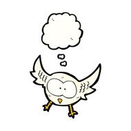 cartoon owl with thought bubble N80