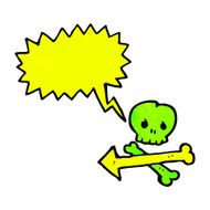 cartoon pointing skull and bones symbol N3
