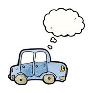 cartoon car with thought bubble N45