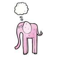 cartoon elephant with thougth bubble N4