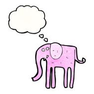 cartoon elephant with thougth bubble N6