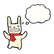 cartoon rabbit with thought bubble N111
