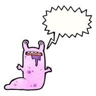 cartoon alien slug monster N12
