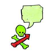cartoon skull and crossbones with direction arrows N2
