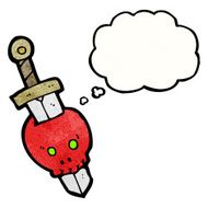 sword in skull cartoon N2