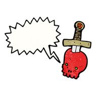 Skull And Dagger Cartoon Tattoo N5
