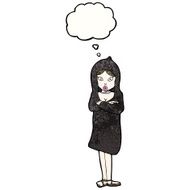 cartoon woman with thought bubble N53