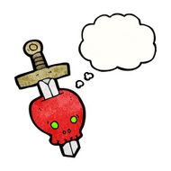 sword in skull cartoon tattoo N2