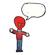 cartoon red light bulb head man N9