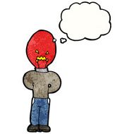 cartoon red light bulb head man N10