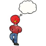 cartoon red light bulb head man N11