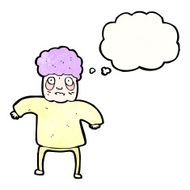 cartoon old woman with thought bubble N11