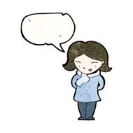 cartoon woman with speech bubble N55