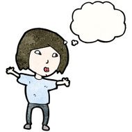 cartoon girl woman with thought bubble N2