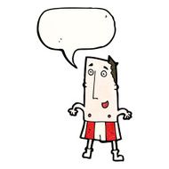 cartoon happy man in boxer shorts N2