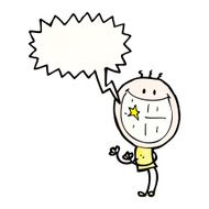 grinning doodle man cartoon N2
