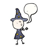 Cartoon Wizard Casting Spell N10