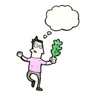 cartoon man with leaf N7