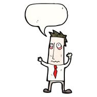 cartoon stressed business man