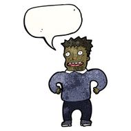 cartoon happy man with speech bubble N558