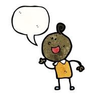 cartoon happy man with speech bubble N559