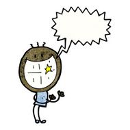 grinning cartoon man dancing