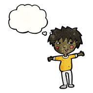 cartoon boy with thought bubble N18