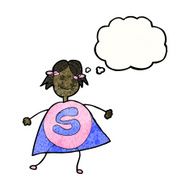 child&#039;s drawing of a superhero girl N2