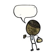 cartoon businessman with speech bubble N4