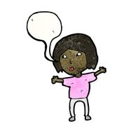 cartoon curious woman N69