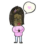 cartoon woman in love N129