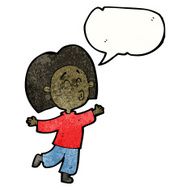 Cartoon happy boy with speech bubble N289