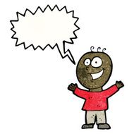 Cartoon happy boy with speech bubble N290