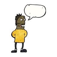 cartoon nervous man with speech bubble N164