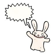cartoon rabbit with speech bubble N123