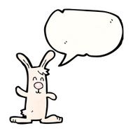 cartoon rabbit with speech bubble N124